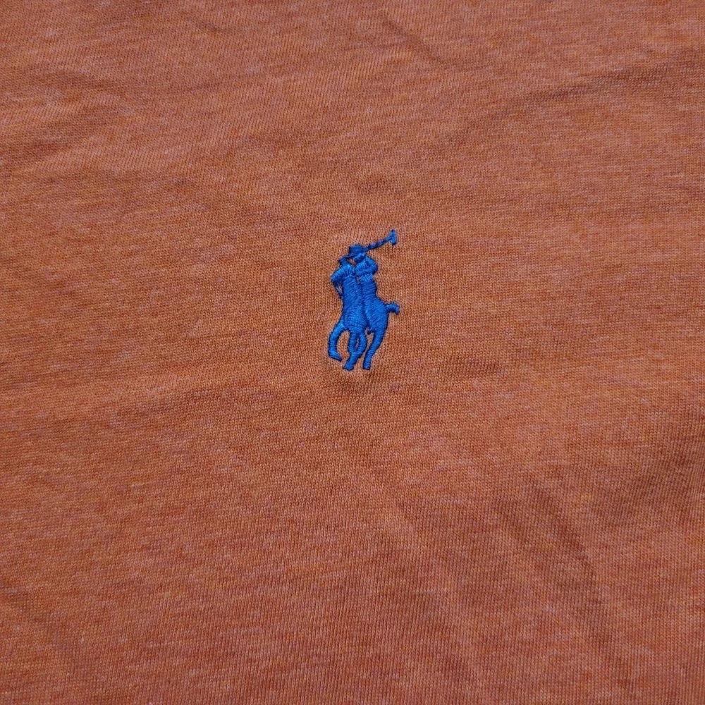 Polo Ralph Lauren Shirt Mens Medium Orange Short Sleeve Pony Rugby Logo Tee